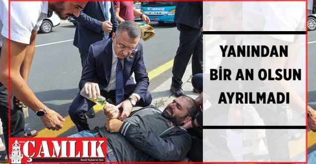 Cumhurbaşkanı Yardımcısı hemşehrimiz Fuat Oktay, yaralıya yardım etti