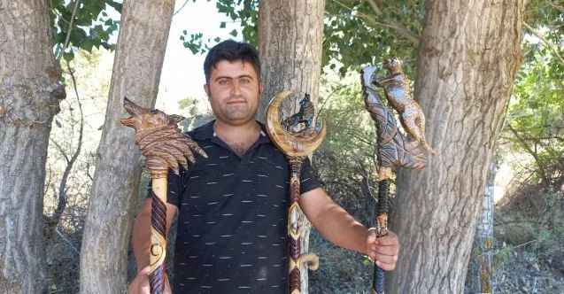 Yozgat'ta Doğadan topladığı dalları sanat eserine dönüştürüyor