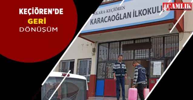 Keçiören'de geri dönüşüme destek: Okullara 40 Litre sıvı sabun!