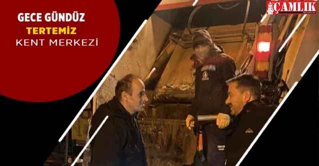 Belediye ekipleri halkın sağlığı için gece gündüz demeden sahadalar!