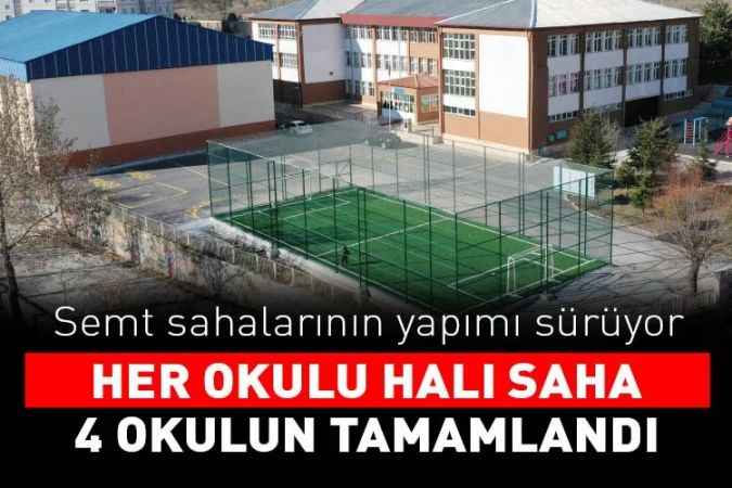 Gençlik ve Spor Bakanlığı tarafından yürütülen Semt Sahaları projesi kapsamında Yozgat'ta ki okulları halı saha yapılıyor