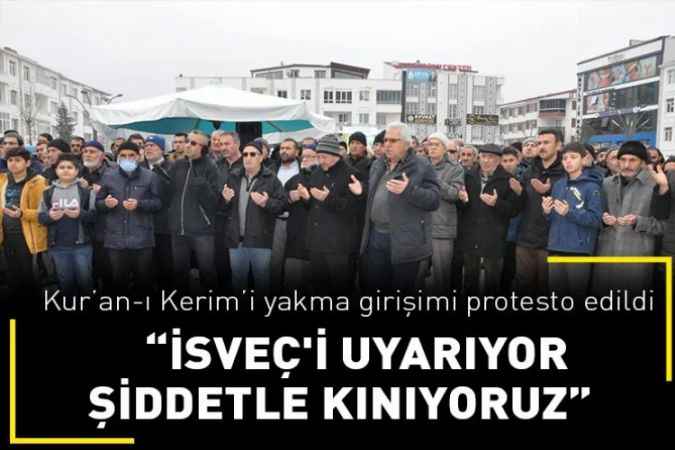 Yozgat Sorgun’da Kur’an-ı Kerim’i yakma girişimi protesto edildi