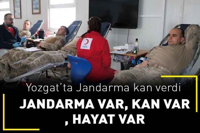 Yozgat'ta jandarma kan bağışında bulundu