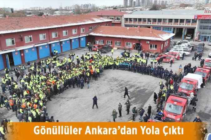 Ankara’dan  gönüllü personeller yola çıktı
