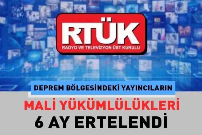 RTÜK: Yayıncıların Mali Yükümlülükleri Ertelendi
