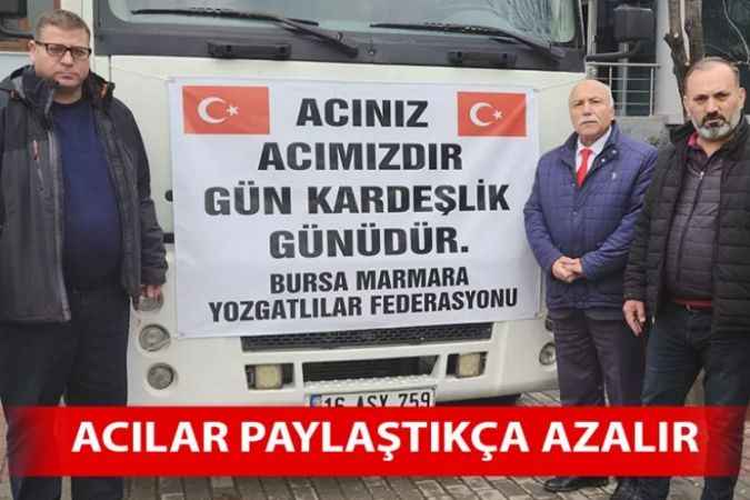 Bursa Marmara Yozgatlılar Federasyonu’ndan Yardım Desteği