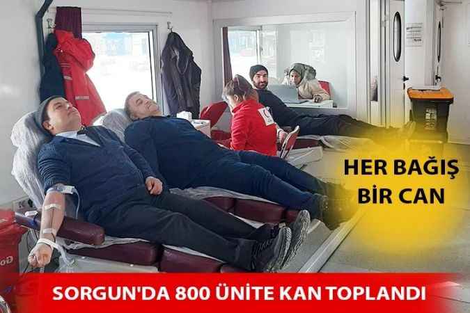 Sorgun'da 800 ünite kan toplandı