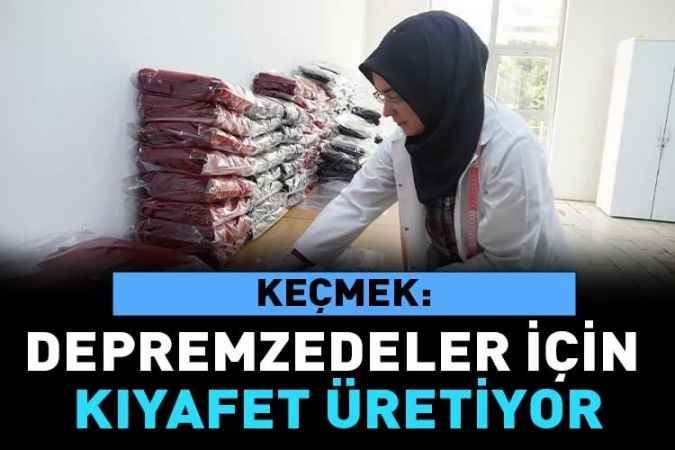 Keçiören Belediyesi Bünyesinde (KEÇMEK) depremzedeler için kıyafet, çocuklar için bileklik üretiyor