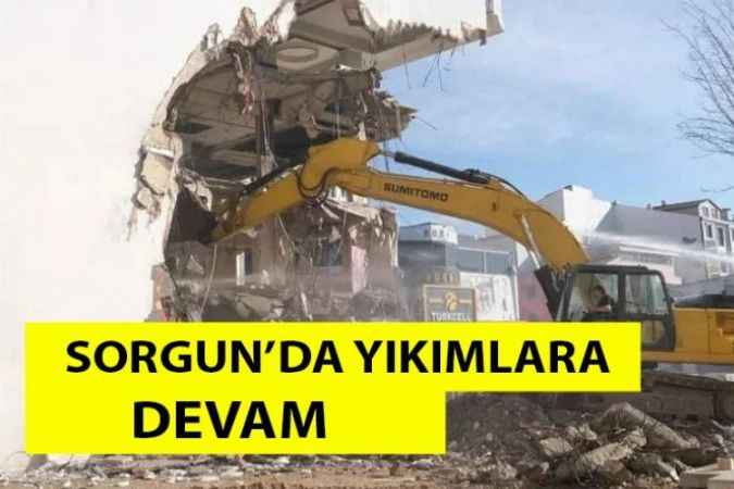 Yozgat’ın Sorgun İlçesinde Riskli Yapıların Yıkımı Sürüyor