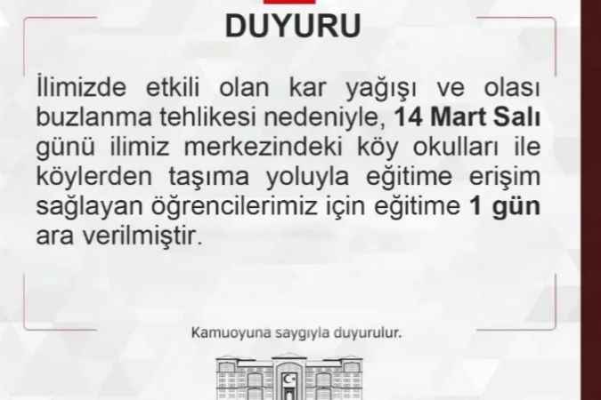 Yozgat’ta öğrencilerin 'kar tatili' mesajları gülümsetti