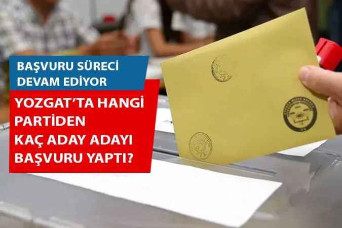 Yozgat'ta hangi partiden kaç aday adayı başvuru yaptı?