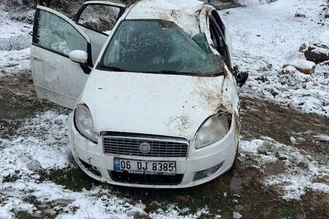 Yozgat’ta otomobil şarampole yuvarlandı: 5 yaralı