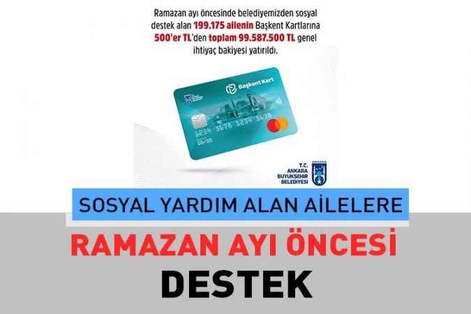 Ankara Büyükşehir Belediyesi’nden Destek Ödemesi