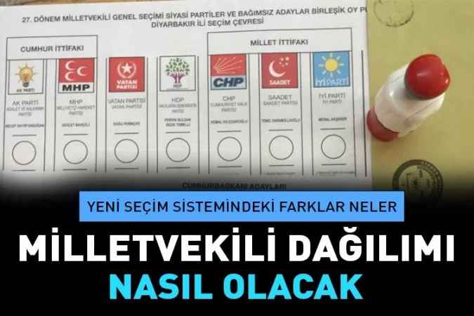 Yeni Seçim sistemindeki farklar neler…Milletvekili dağılımı nasıl olacak?