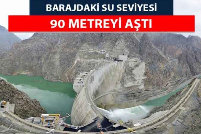 Yusufeli Barajı'nda Su Seviyesi 90 Metreyi Aştı