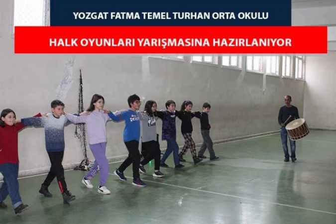 Yozgat Fatma Temel Turhan Ortaokulu Halk Oyunları yarışmasına hazırlanıyor