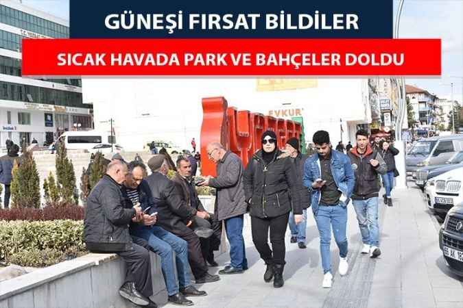 Yozgat'ta vatandaşlar Güneşli havanın tadını çıkardılar
