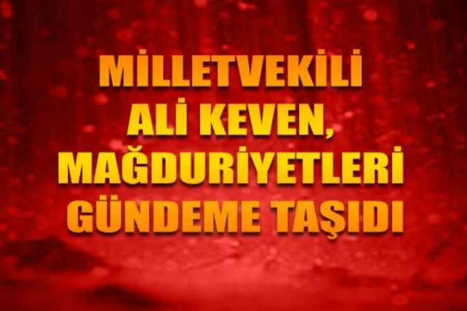 Milletvekili Ali Keven, TBMM Genel Kurulunda Söz Alarak talepleri Dile Getirdi