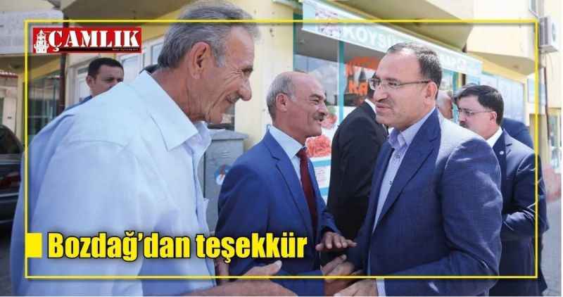 Bozdağ'dan teşekkür