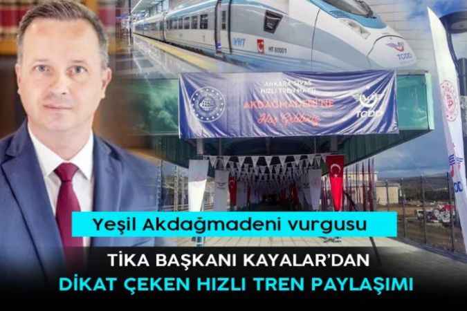 TİKA Başkanı Serkan Kayalar’dan çok konuşulacak Yüksek Hızlı Tren paylaşımı! Yemyeşil ve güzel ilçemize bekleriz diyerek Türkiye’yi Yozgat’a davet etti.