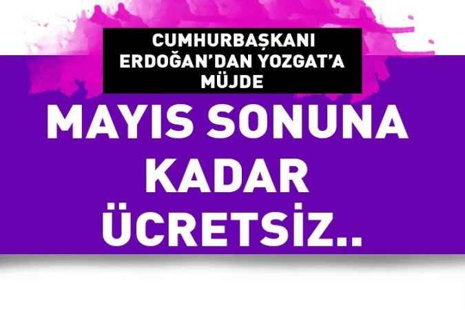 Ankara- Sivas Yüksek hızlı tren projesinin açılışına katılamayan Cumhurbaşkanı Erdoğan'dan Yozgat'a müjde