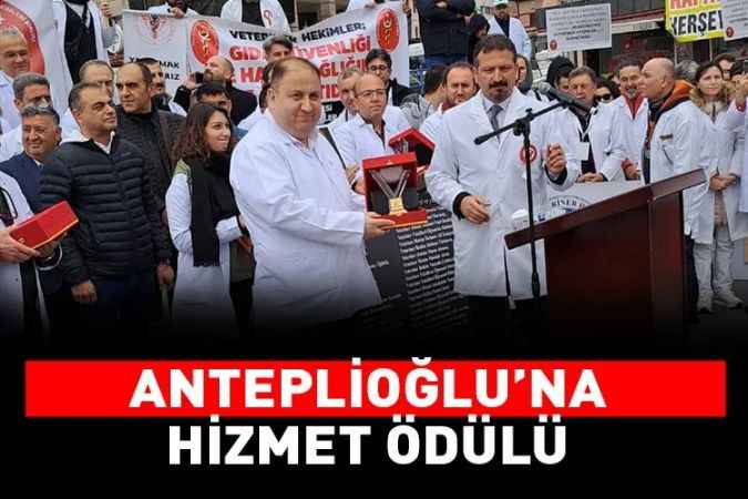 Yozgat Veteriner Hekimleri Odası Başkanı Faruk  Anteplioğlu’na hizmet ödülü