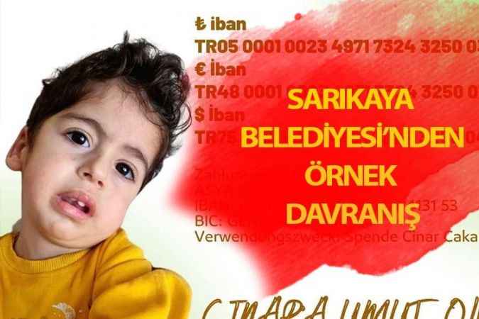 Sarıkaya Belediye Başkanı Ömer Açıkel; Hayırlı olsun çiçek ve çelenk ücretleri SMA Hastası Çınar’a gelsin