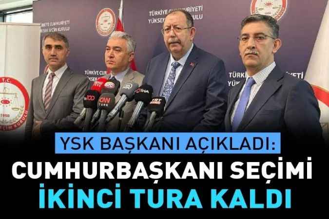Yüksek Seçim Kurulu (YSK) Başkanı Ahmet Yener, cumhurbaşkanı seçim sonuçlarına yönelik kamuoyuna açıklama yaptı.