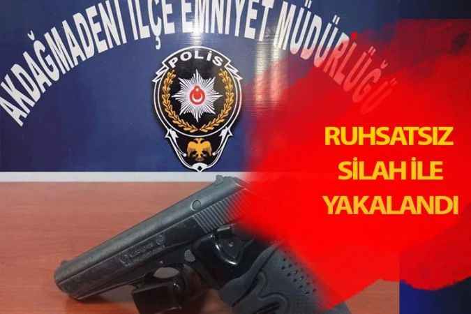 Yozgat'ın Akdağmadeni ilçesinde şüpheli şahıs üzerinden Ruhsatsız silah çıktı