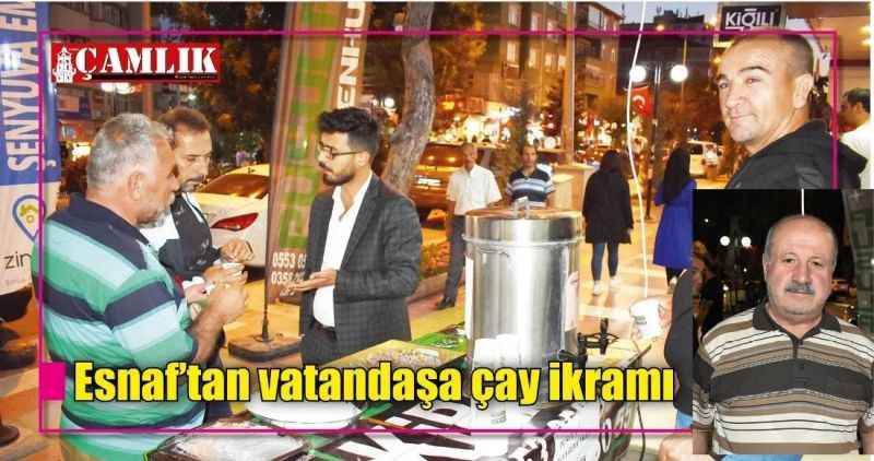 Esnaf'tan vatandaşa çay ikramı