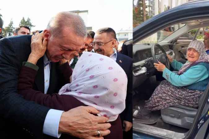 Cumhurbaşkanı Erdoğan'ı Evinde Ağırlayan Zülfiye Nine TOGG'a Binince Gözyaşlarını Tutamadı