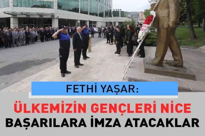 Yenimahalle Belediyesi tarafından, Batıkent Murat Karayalçın Kent Meydanında 19 Mayıs için çelenk bırakma töreni düzenlendi.