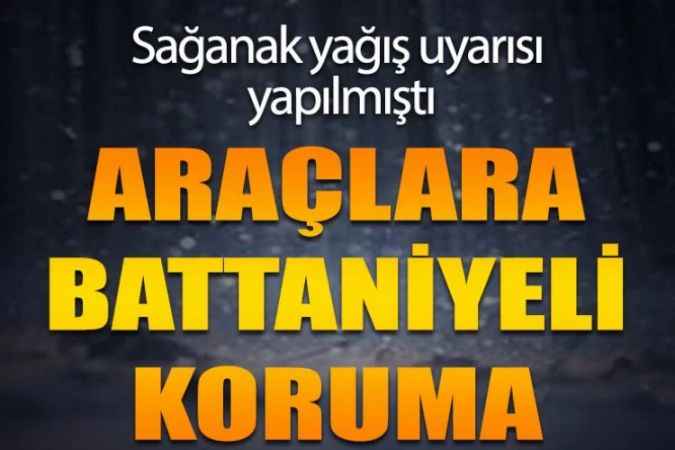 Sağanak yağış uyarısı yapılan Kastamonu'da araçlara battaniye ve halılı koruma