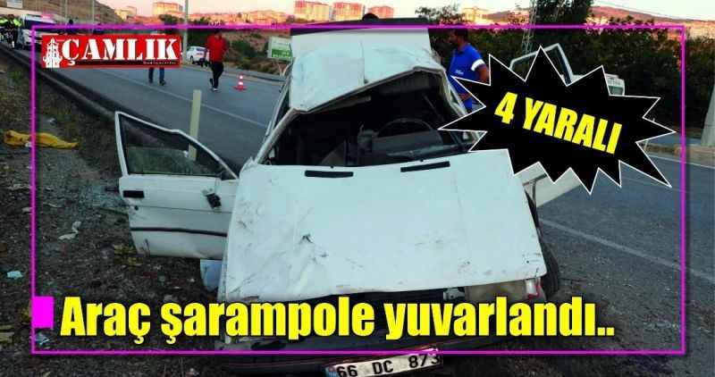 Araç şarampole yuvarlandı: 4 yaralı