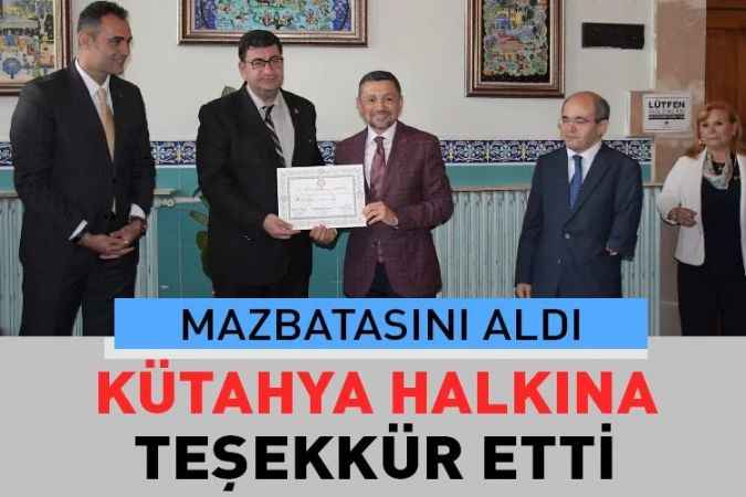 MHP Kütahya Milletvekili Ahmet Erbaş 14 Mayıs seçimlerinin ardından mazbatasını aldı.