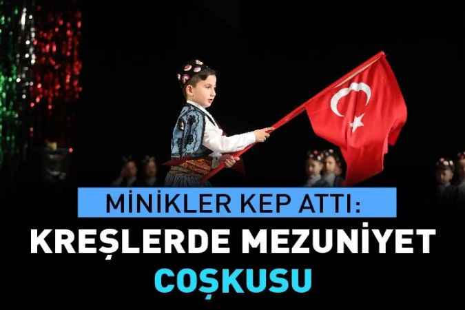 Yenimahalle Belediyesi bünyesinde bulunan kreşlerde eğitim gören minik öğrenciler kep attı.