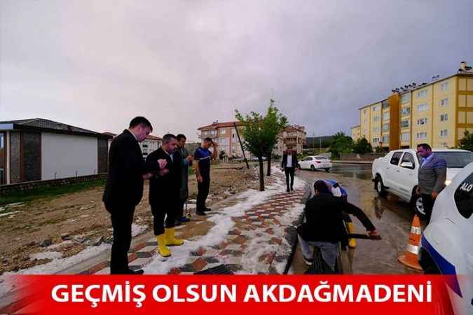 Akdağmadeni ilçesindeki şiddetli yağış etkili oldu