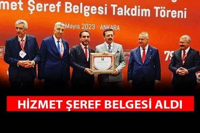 Boğazlıyan Ticaret Borsası Delegesi Coşar'a Hizmet Şeref Madalyası Verildi