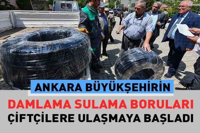 Ankara Büyükşehir Belediyesi atık plastiklerinden üretilen damla sulama boruları çiftçilere ulaştırılmaya başlandı