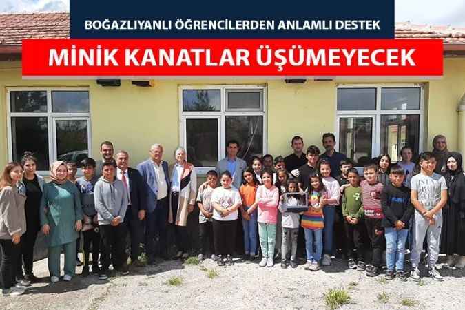 Yozgat'ın Boğazlıyan ilçesinde öğrencilerden anlamlı destek