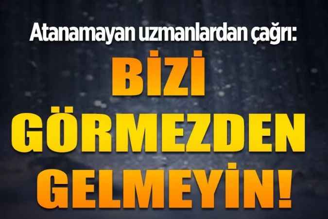 Atanamayan uzmanlardan çağrı: Bizi Görmezden gelmeyin!