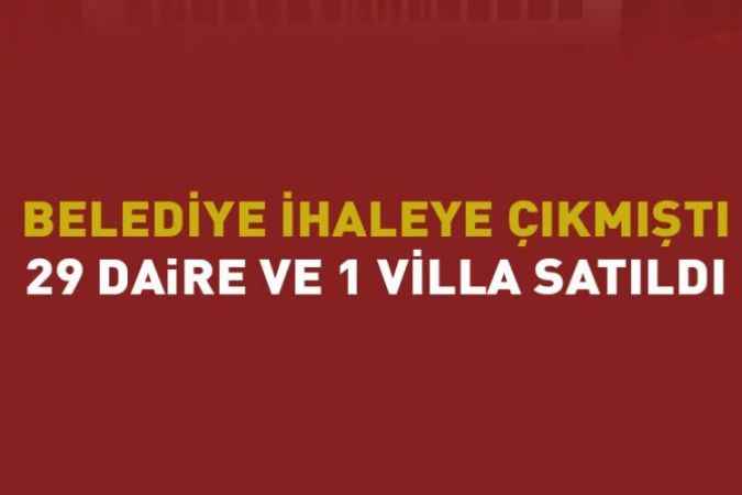 Kayseri Melikgazi'de 29 adet kentsel dönüşüm dairesi ve 1 adet villa belediye tarafından ihale ile satıldı