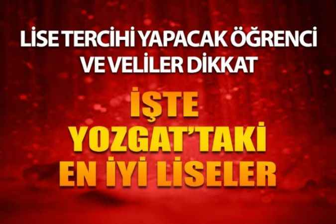 Yozgat’ın En İyi Liseleri Açıklandı, İşte Listedeki ilk 5 Lise