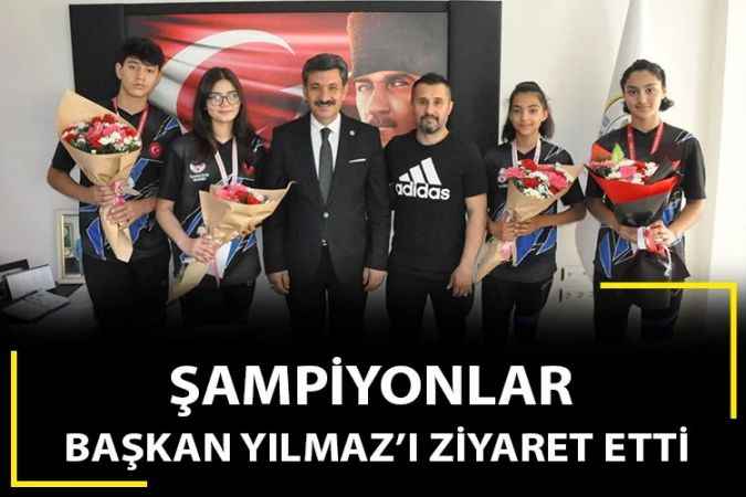 Taekwondo şampiyonlarından Yerköy Belediye Başkanı Yılmaz’a ziyaret