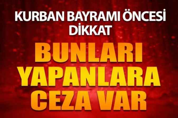 Kurban Bayramı Öncesi Cezalar ve Rakamları Belli Oldu