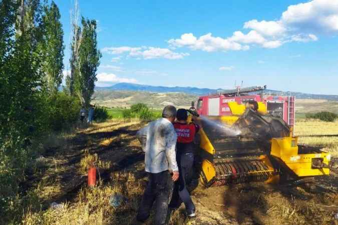 Balya makinası yangına sebep oldu