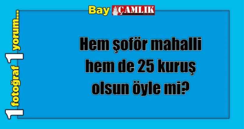 Hem şoför mahalli hem de 25 kuruş olsun öyle mi?