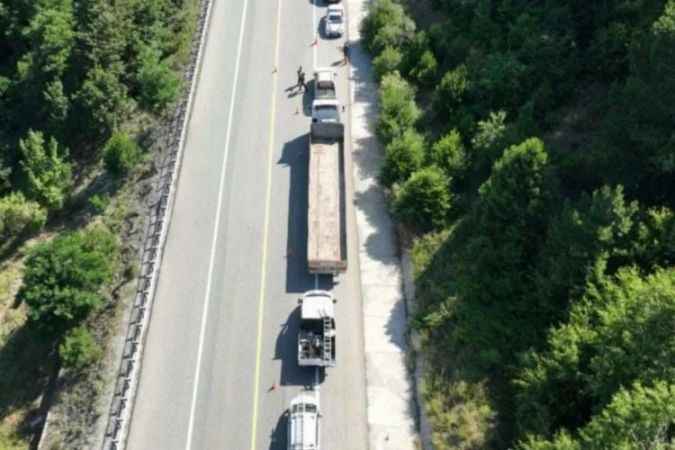 Trafiğe  dronlu denetim