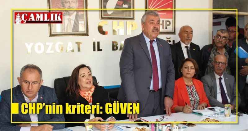 CHP'nin kriteri: GÜVEN