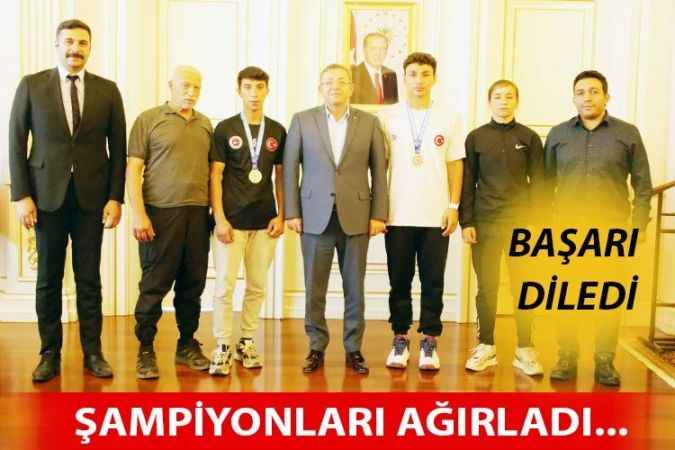 Yozgat Valisi Ziya Polat, Türkiye Kick Boks şampiyonasında derece yapan sporcuları  ağırladı